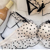 MOYISU Japanese Mesh No-wire lace Underwear set Women's small breasts gather sexy pure desire sweet bra cute bra Panty SET TUSHY