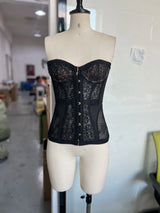 Spicy Girl Sexy Tight Corset Lace Hollow Sleeveless Strapless Top 2025 Summer Fashion Women Street Trendy Vest