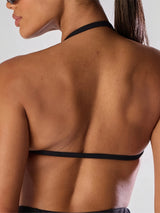 Women's Thin-Strap Halter Gym Bra - Sexy Backless Sports Bra for Yoga & Fitness Training