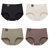 Falllsweet 4Pcs/Set Seamless Silk Briefs For Women Mulberry Silk Panties Comfortable Underpants Soft Lightweight Underwear M-2XL
