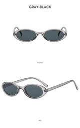 New Small Oval Sunglasses Women Men Trendy Vintage Hip Hop Cat Eye Sun Glasses Female Leopard Black Punk Eyewear UV400 Oculos