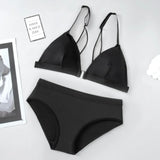 Women Front Closure Bra Set Silky Sexy Lingerie Low Waist Panties Female Push Up Bra Wireless Brassiere Seamless Underwear