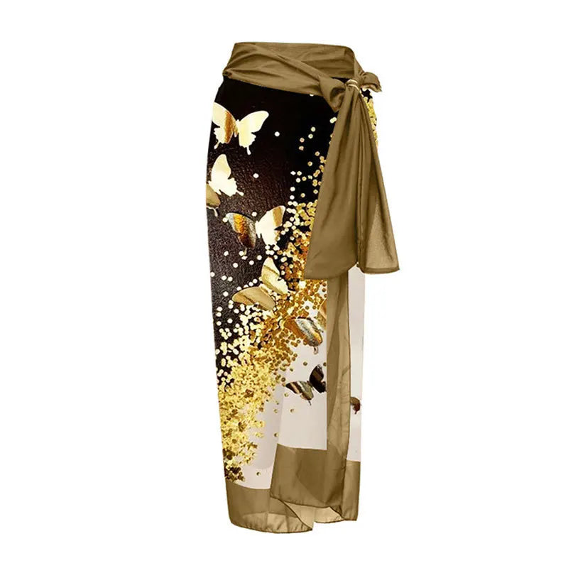 2026 New Sexy Print Retro Swimwear Beach Dress Cover Up Long Skirts Skirt Party Outfits Swimsuit Beachwear