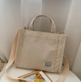 Women Handbag Simple Corduroy Portable Large Capacity HandBag Ins Fashion Trend Small Square Handbag Single Shoulder Bags