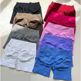 Women's High-Waist Yoga Sports Shorts Summer V-Shaped Widen Peach Hip Lifting Tight Fit Three-Part Fitness Shorts