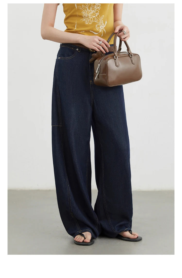 CHIC VEN Women's Jeans Loose Casual New High Waist Split Female Wide Leg Denim Pants  Spring Autumn 2025