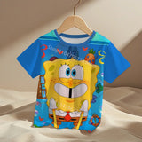 cute cartoon Spongebobs Baby Clothing Outdoor Clothes Boy Girl Child Men's women's Tshirts Children adult Parent child T shirts