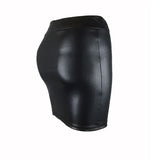 Women's High-Waist Slim Fit Mini Skirt Vintage Bodycon Hip Pencil Skirt Sexy Imitation PU Clubwear Ladies Office Clothing