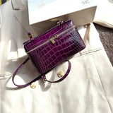 Shoulder Bag Handbag women Luxury Women's Crocodile Embossed Mobile Phone Handbag Brand New LP19 Genuine Leather Mini Small size