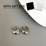 LENNIKOval Elegant Earrings, Women’s 3D Metal Design, Fit for Work/Casual Outfits, Flattering on All Faces, Perfect Gift Choice