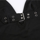 y2k Bandage Crop Top Black Backless  Top Lace Up Cute Party Beach Summer Sweats Women Retro Basic Mini Vest Punk