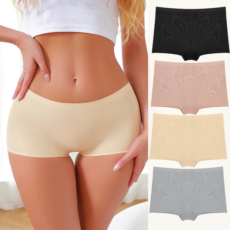 1Pc Women's Seamless Panties Sports Boxers Underwear Female Solid Color Comfortable Briefs Cozy Lingerie Intimate Underpant S-XL