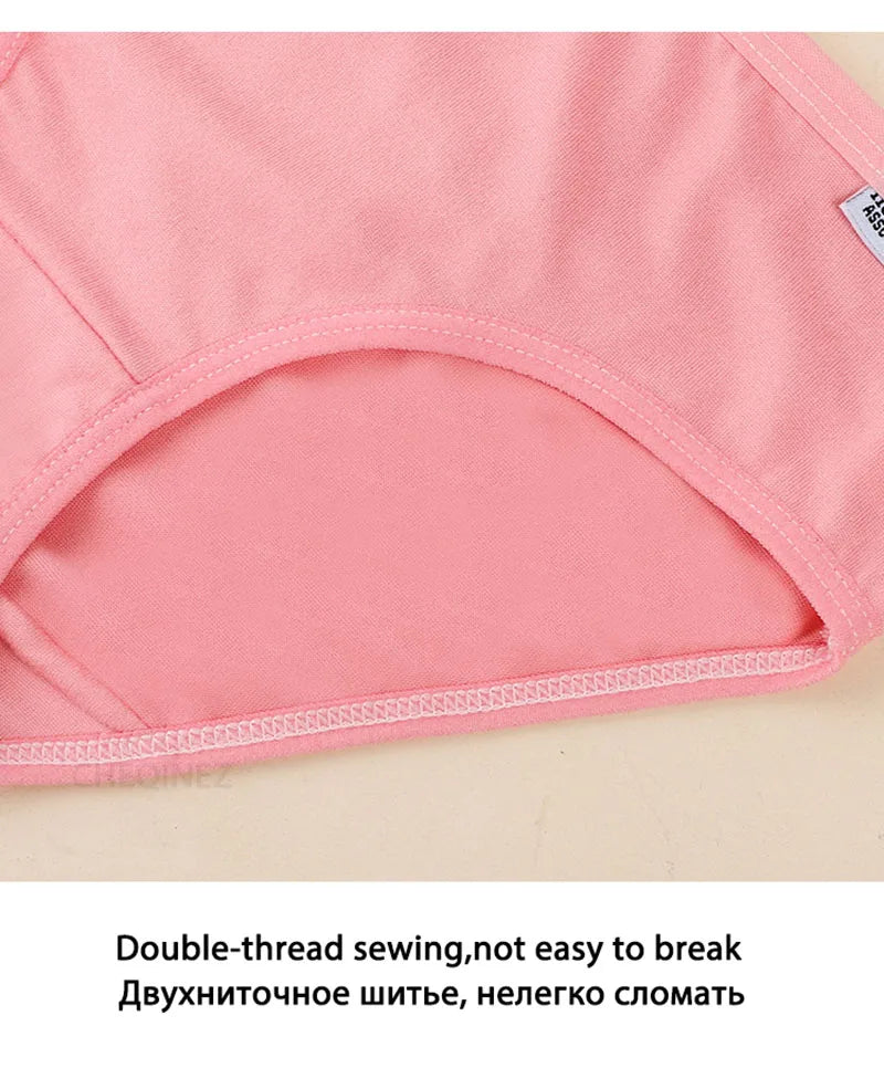 7Pcs Women's Underwear Girls Cotton Panties Sexy Briefs Breathable Soft Lingerie Female Cute Solid Color Underpants Plus Size