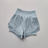 Summer Women's High-Waisted Sports Shorts Mesh Breathable Double-Layer Quick-Dry Gym Fitness Running Cycling Yoga Shorts