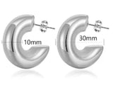 Luxury Shiny Zircon Hoop Earrings for Women Trendy Golden Stainless Steel Wed Ear Geometric Circle Earring Jewelry Pendientes