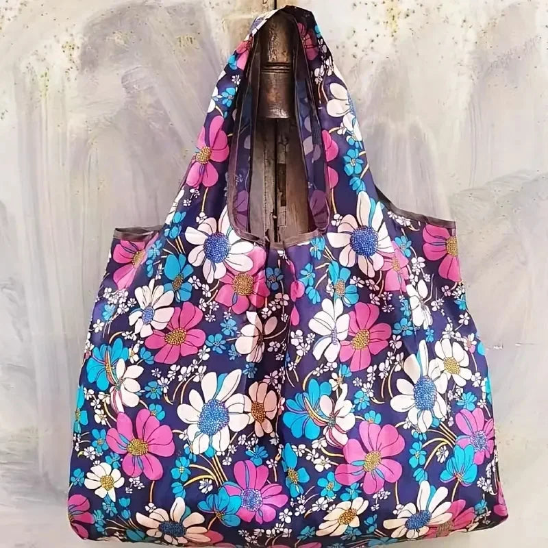 Versatile Folding Shopping Bag, Large Capacity Travel Tote Bag, Fashion Reusable Grocery Bag