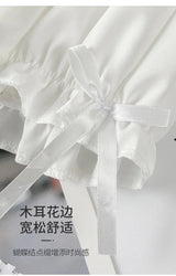 Women Lace Short Panties Imitation Silk Ruffle Bloomers Anti Exposure Safety Pants Lolita Satin Knickers Shorts Dress Pettipant