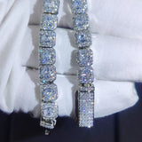 HHIOK Clustered Diamond Tennis Chain Miami Tennis Link Bracelet for Women 7MM Iced Out CZ Cuban Necklace Hip Hop Jewelry Gifts