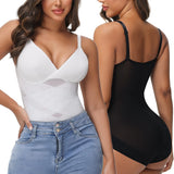 Women Cross Tummy Control Shapewear Sexy Mesh Slimming Waist Briefs Bodysuit Thin Breast Cup Body Shaper Butt Lifter Smooth Body