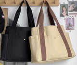 Large Capacity Canvas Tote Bags for Work Commuting Carrying Bag College Style Student Outfit Book Shoulder Bag Shopping Bag