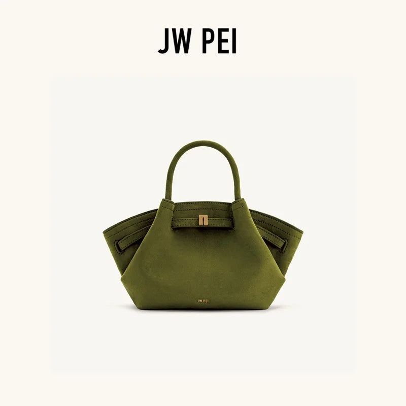 JW PEI Lucia Top-Handle Bag Luxury Designer Crossbody Shoulder Bag for Women Elegant Turn Lock Vegan Leather Messenger Purse