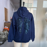 Sequin Angel's Wings Hoodies Women Chic Loose Long Sleeve Pullovers Top Slim Yoga Pant Set 2025 New Casual Lady Two Piece Sets