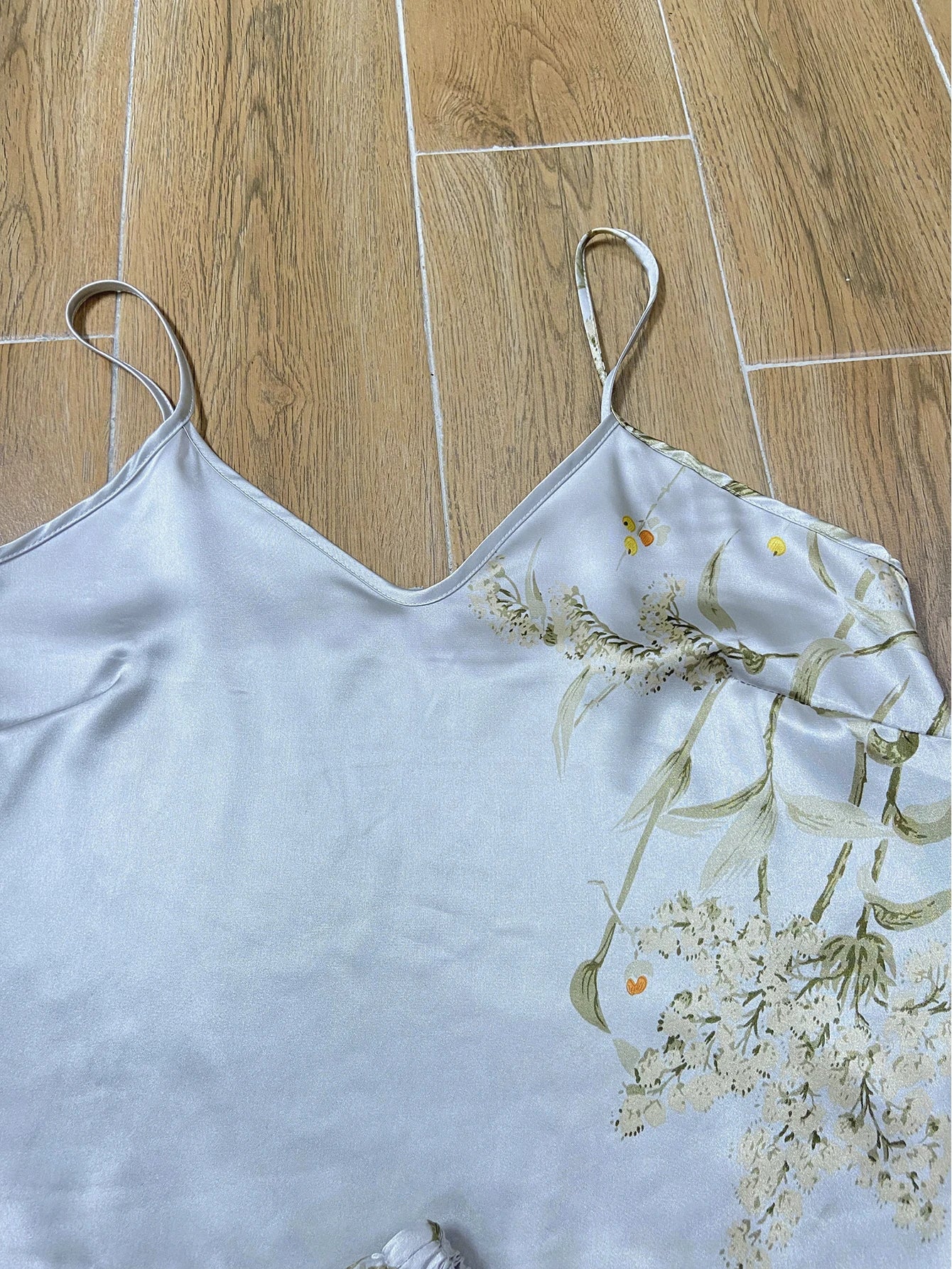 Elegant Floral Print Cami Tops Ruffle Hem Shorts Pajama Set  Women's Sleepwear Loungewear