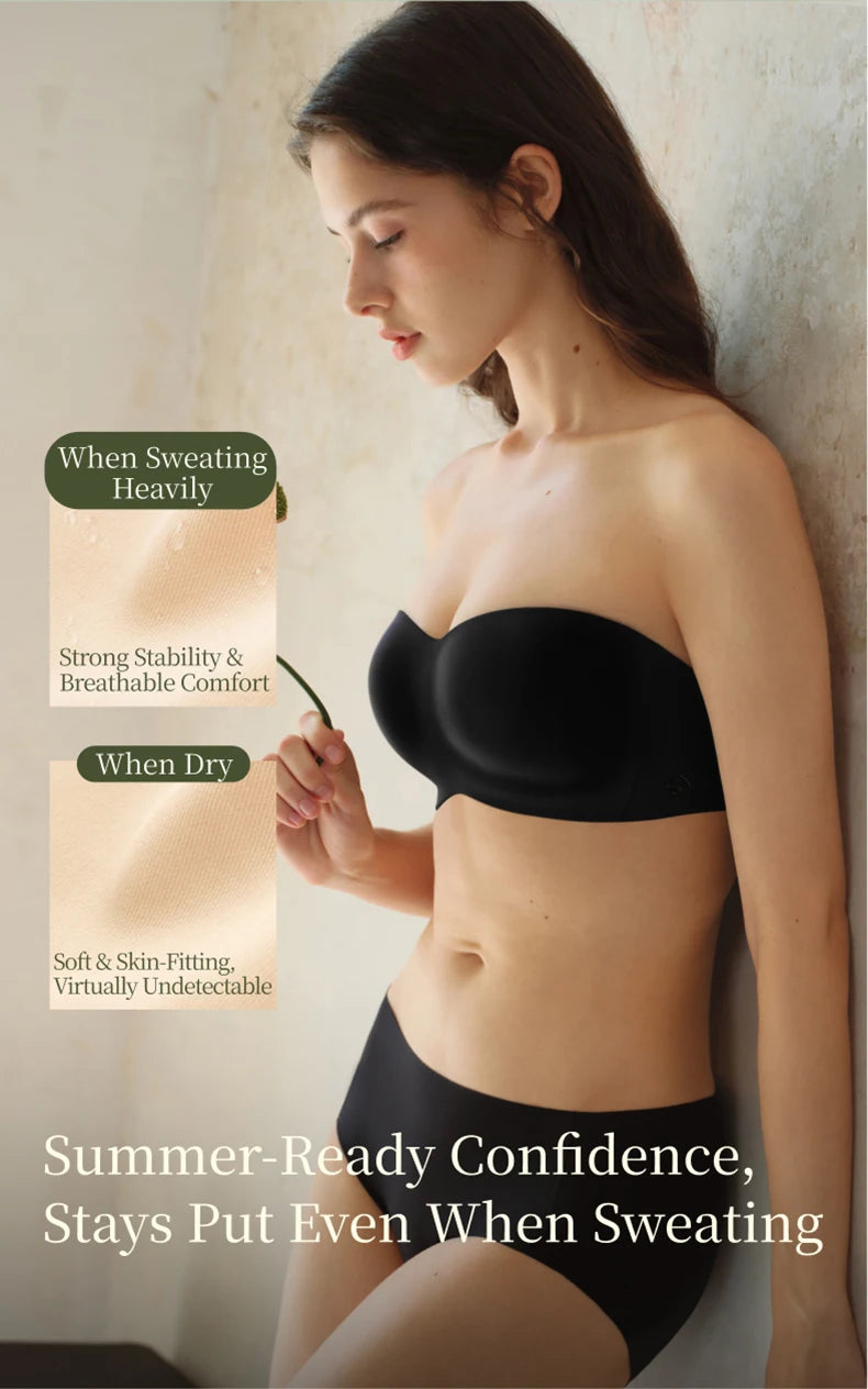 SUJIIN Summer Invisible Strapless Bras for Women Seamless Wireless Push Up Bra Lady Tube Top Supportive Bralettes Woman MX388