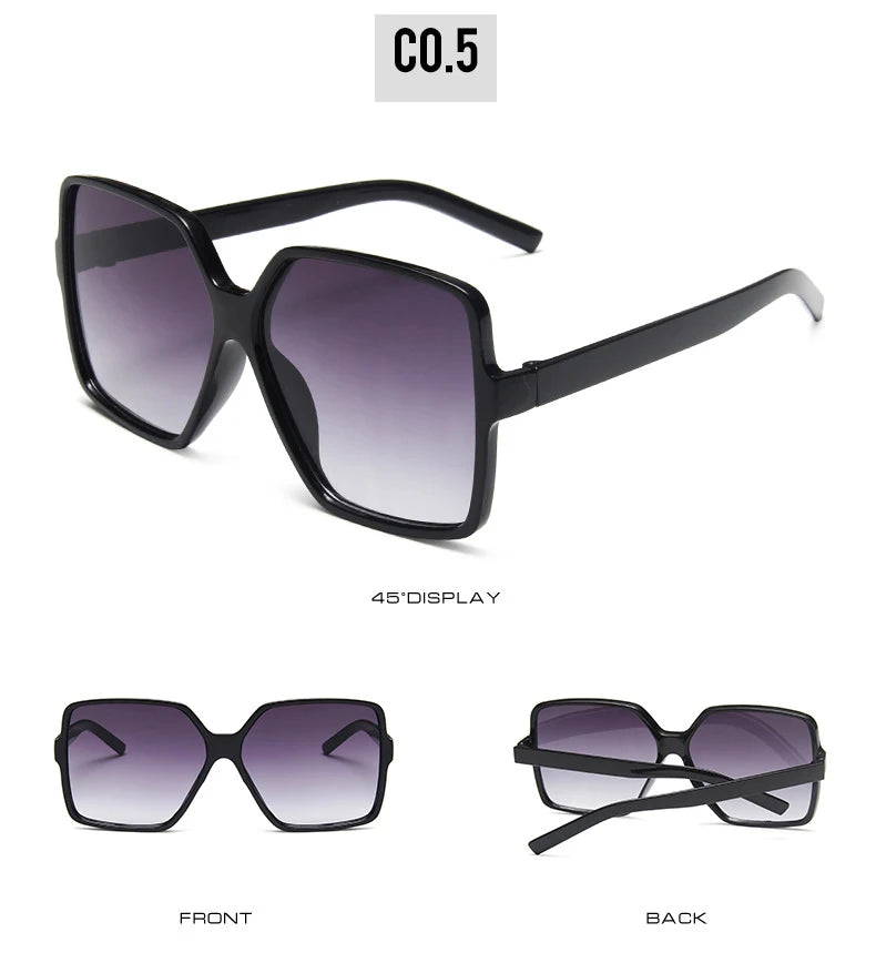 New Trend Full-frame Large Square Sunglasses Fashion Y2k Ladies Sunglasses