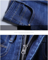 Men Fashion Straight Jeans Men 2026 New Stretch Slim Fit Pants Comfortable Soft Business Denim Trousers Male Brand Clothing