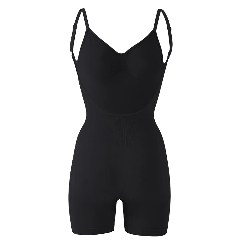 Flarixa Women's Low Back Seamless Bodysuit Tummy Control Hip Lifter Full Body Shaper Backless Shapewear Jumpsuit Slim Corset