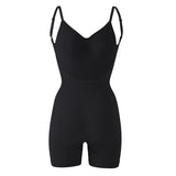 Flarixa Women's Low Back Seamless Bodysuit Tummy Control Hip Lifter Full Body Shaper Backless Shapewear Jumpsuit Slim Corset