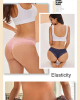 5PCS/Set Women Lace Seamless Cotton Panties Sexy Brazilian Pants Ribbed Breathable Girls Underwear Soft Plus Size Lingerie S-XL