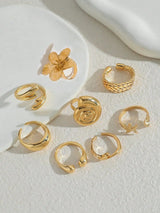 8Pcs/Set Vintage Smooth Plain Rings for Women, Boho Starfish Stackable Knuckle Midi Rings, Multi-Size Beach Party Jewelry, Holiday Gift