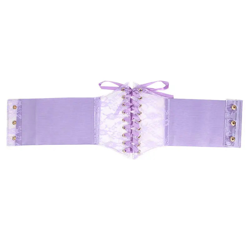 Fashion Women Waist Corset Flower Embroidery Elastic Waistband Black White Red Pink Wide Lace Slimming Body Belts Cummerbunds