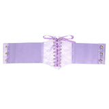 Fashion Women Waist Corset Flower Embroidery Elastic Waistband Black White Red Pink Wide Lace Slimming Body Belts Cummerbunds