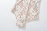 Sexy See Through Lace With Lining Backless Spaghetti Strap Bodysuit Woman Sling Tight Short Jumpsuit Slim Fit Rompers Playsuits