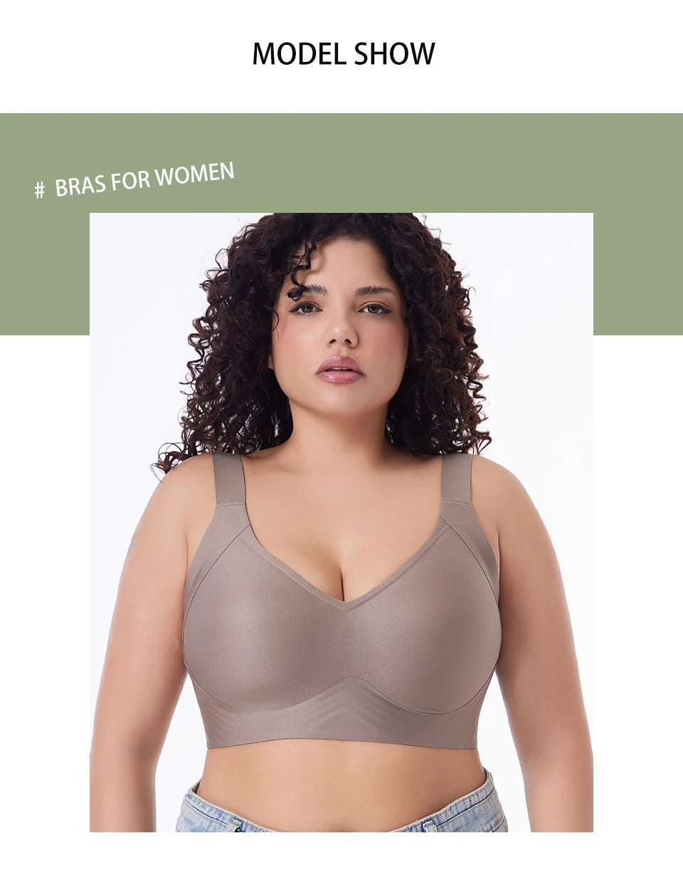 FallSweet Push UP Bra for Women Seamless Plus Size Bras Thin Cup Wireless Bralette Sexy Brassiere Femme M-6XL