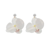 Chiffon flower multi-layer earrings, summer beach vacation style exaggerated earrings design, light luxury, niche