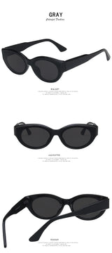 Vintage Cat Eye Sunglasses for Women Elliptic Square Oval Fashion Shades Trendy Female Outdoor Eyewear