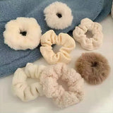 7/21 Pcs/Set Women Hair Scrunchies Set Plush Solid Hair Band for Girls Ponytail Holder Rubber Bands Hair Ties Hair Accessories