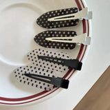 4Pcs Black White Polka Dot Acrylic Hair Clips Secure Hold Suitable for Daily Wear Bb Hairclip Party Outfits Hair Accessories