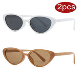 2pcs Retro Small Cat Eye Sunglasses for Women Men Rivet Design Fashion Triangle Sun Glasses Cute Style Multi Color Eyeglasses