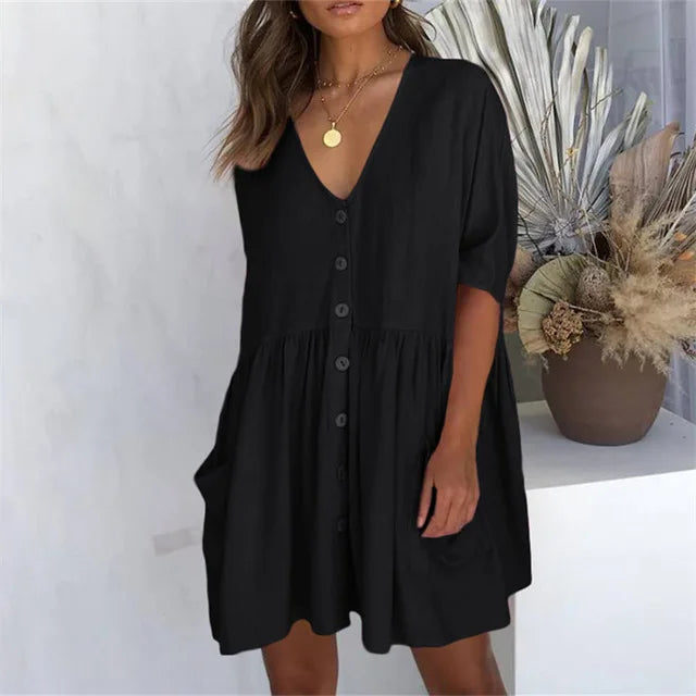 New Cover-ups 2023 Sexy V-neck Summer Beach Dress Tunic Women Casual Beachwear Swimsuit Cover Up Sarong Plage N771