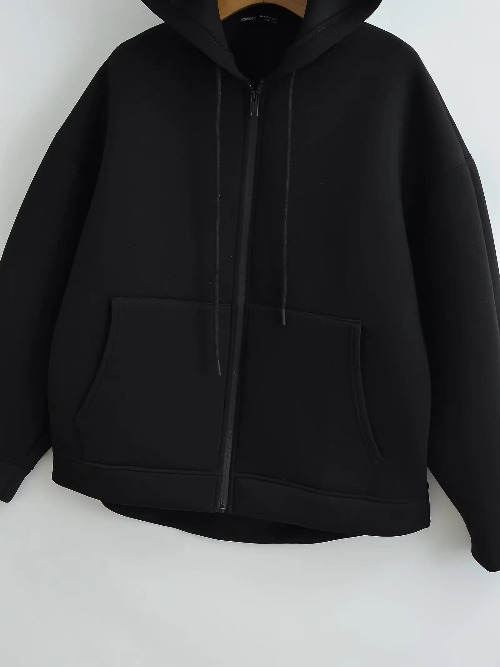 HH 2026 Casual Women's Soild Zipper Hoodie Long Sleeve Big Pocket Zipper Jacket With Hood Female Loose Outerwear Coat Tops