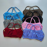 Seamless Women's Yoga Sports Bra Racer Back Nylon Breathable Running Gym Top Underwire Sexy Underwear Fitness Gym Bra Top