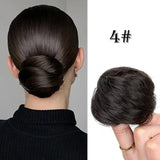 Elegant Synthetic Hair Bun for Women Soft Comfortable Chignon Style Elastic Rubber Band Scrunchy Updo Hairpiece