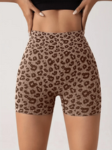 Sport Leopard Scrunch Butt Tummy Control Sports Biker Shorts Stretchy Shorts Women Boxer Shorts Summer