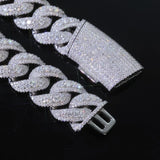 Fashion Custom 22mm Wide Rose Gold Necklace Hip-Hop Style Copper Zircon Iced Heavy Miami Jewelry Necklace For Men And Women