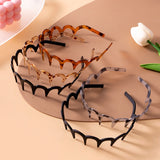 Korean Women Hair Comb Non-Slip Headband Plastic U Shape Hair Hoops Fixed Teeth Fluffy Top Hair Bands Headwear Hair Accessories